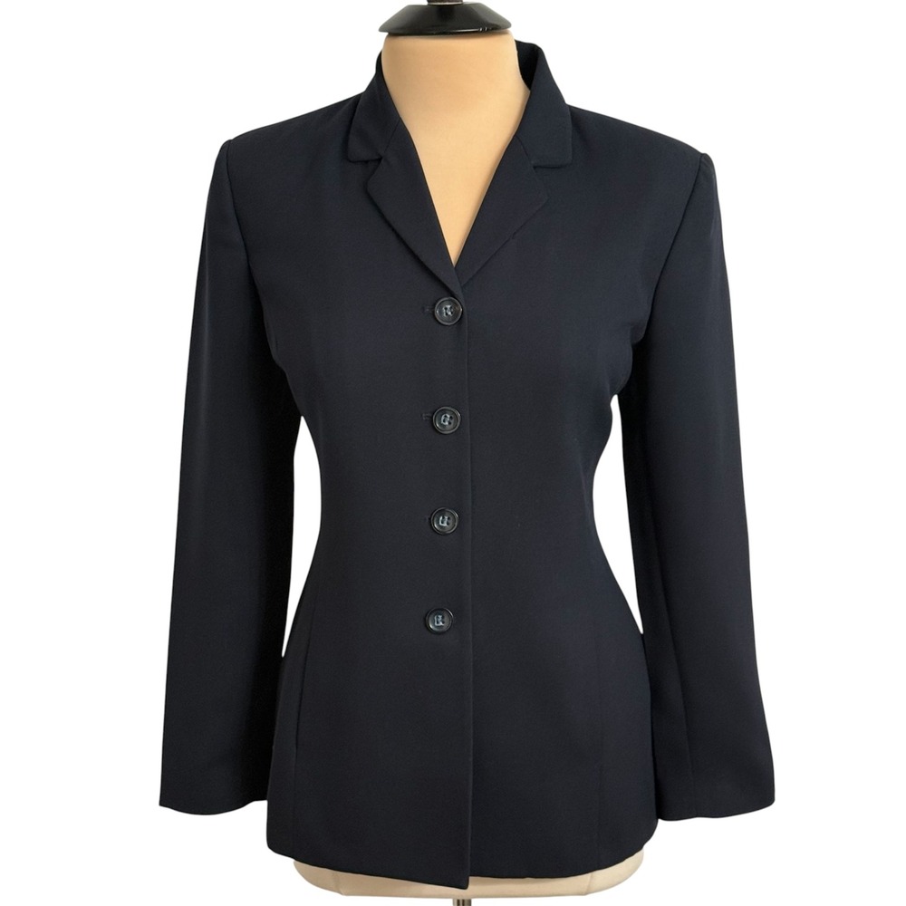 Emma James Women's Dark Navy Blue Long-Sleeved Tailored Blazer